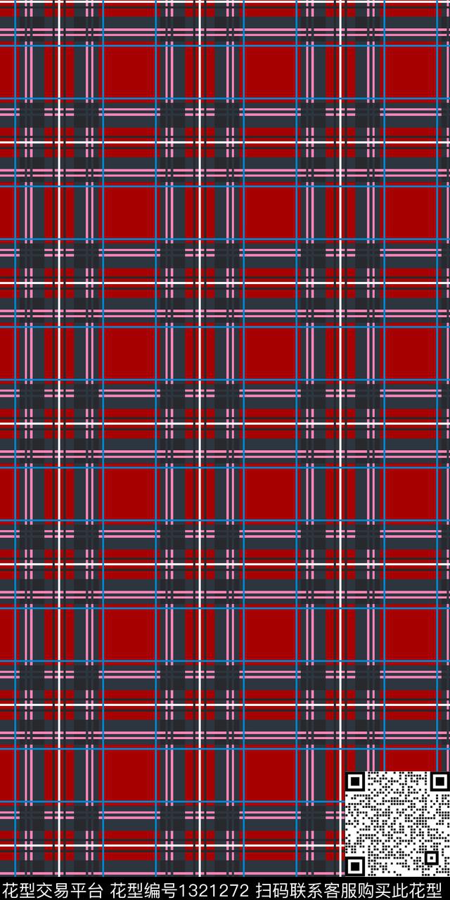 格子几何大牌风数码印花华亿平台下载（图片编号: 1321272） - 瓦栏（Walan）