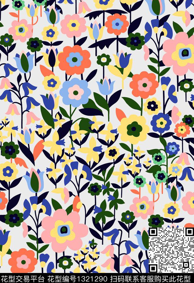 大牌风小碎花数码印花华亿平台下载（图片编号: 1321290） - 瓦栏（Walan）