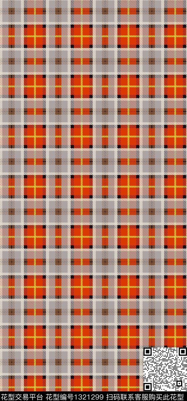 格子几何男装数码印花华亿平台下载（图片编号: 1321299） - 瓦栏（Walan）