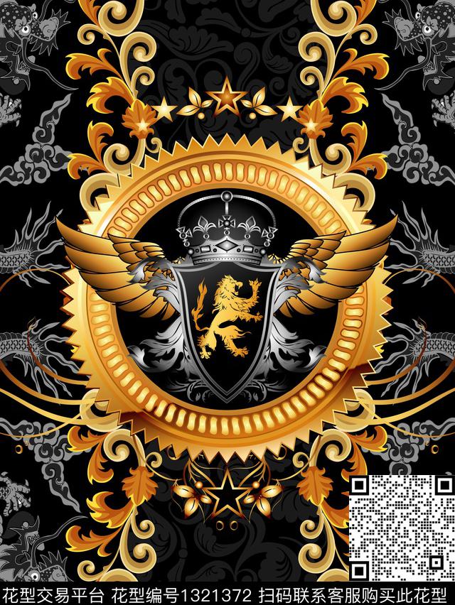 宫廷风男装定位花潮牌数码印花华亿平台下载（图片编号: 1321372） - 瓦栏（Walan）