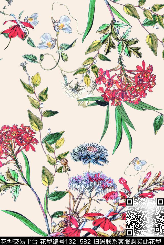 彩底花卉趋势华亿平台数码华亿平台数码印花华亿平台下载（图片编号: 1321582） - 瓦栏（Walan）