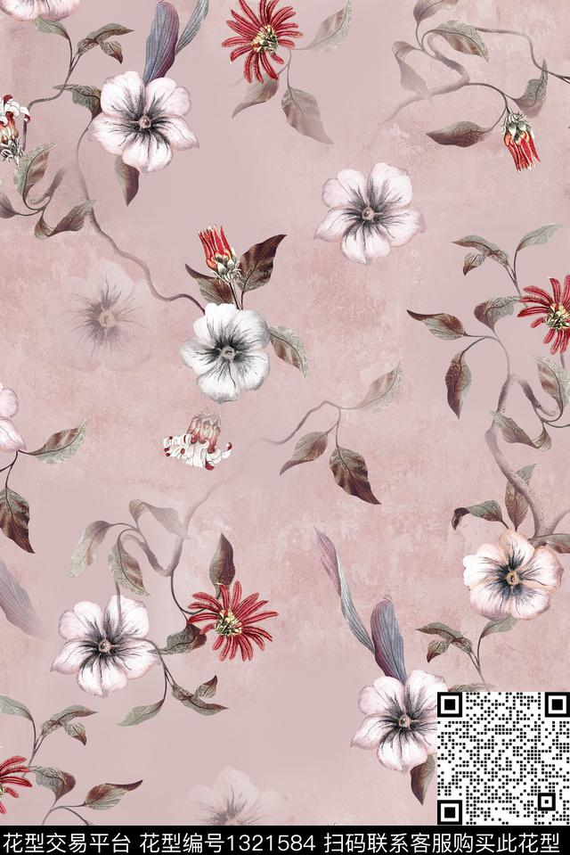 彩底花卉趋势华亿平台数码华亿平台数码印花华亿平台下载（图片编号: 1321584） - 瓦栏（Walan）