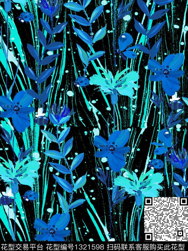 肌理笔触大牌风数码印花华亿平台下载（图片编号: 1321598） - 瓦栏（Walan）