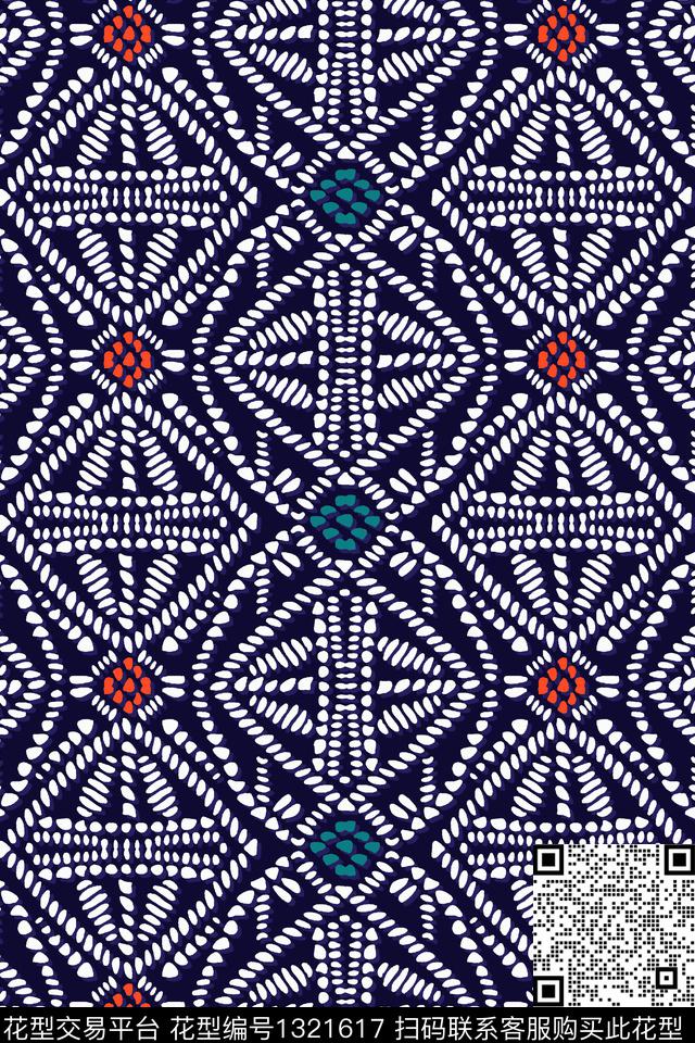 简约几何抽象传统印花华亿平台下载（图片编号: 1321617） - 瓦栏（Walan）