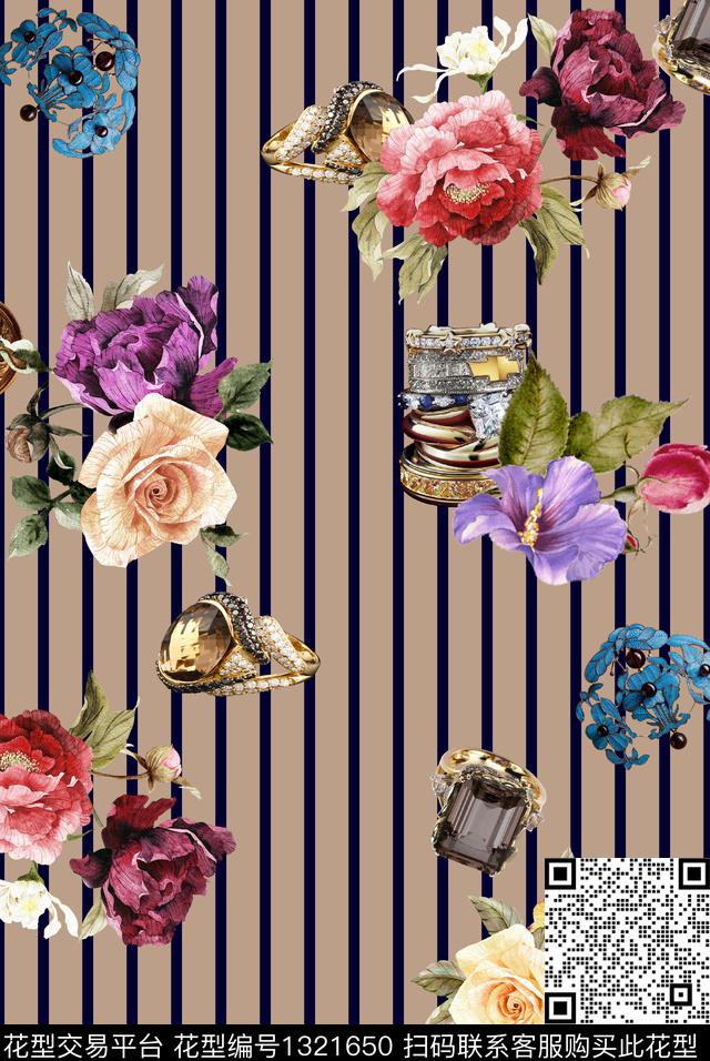 彩底花卉数码华亿平台几何数码印花华亿平台下载（图片编号: 1321650） - 瓦栏（Walan）