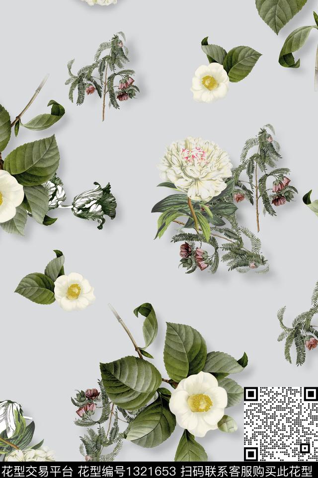 彩底花卉数码华亿平台小碎花数码印花华亿平台下载（图片编号: 1321653） - 瓦栏（Walan）