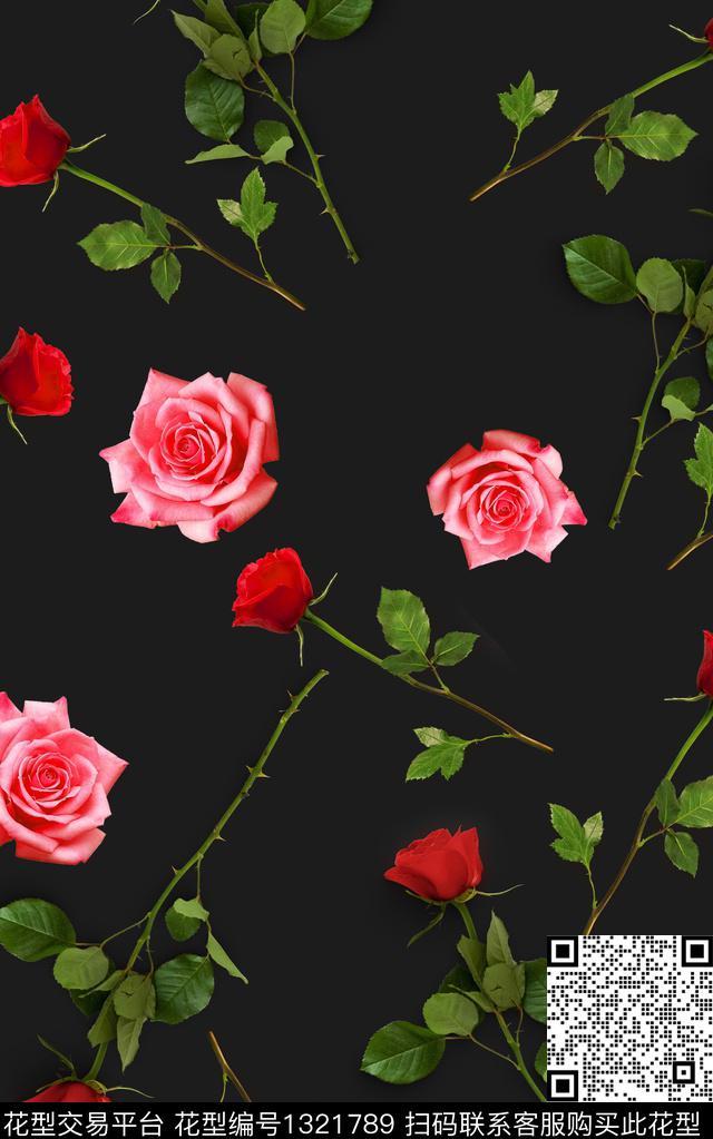 清爽底花卉花卉热带华亿平台数码印花华亿平台下载（图片编号: 1321789） - 瓦栏（Walan）