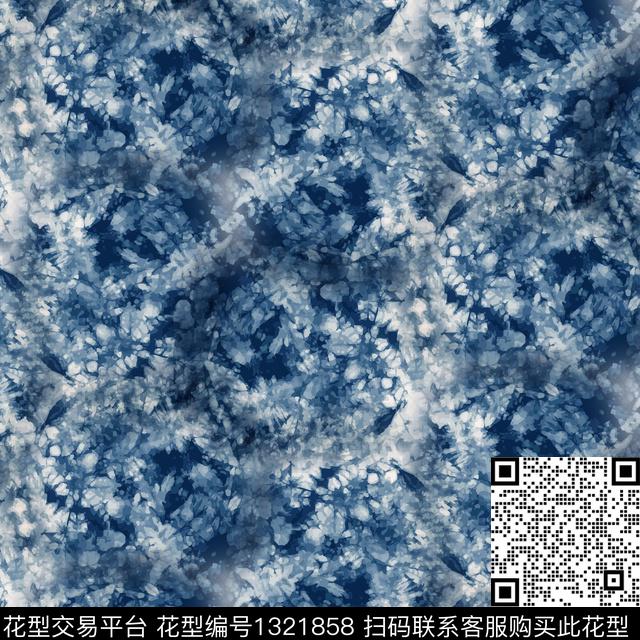 水彩女装定位花扎染华亿平台数码印花华亿平台下载（图片编号: 1321858） - 瓦栏（Walan）