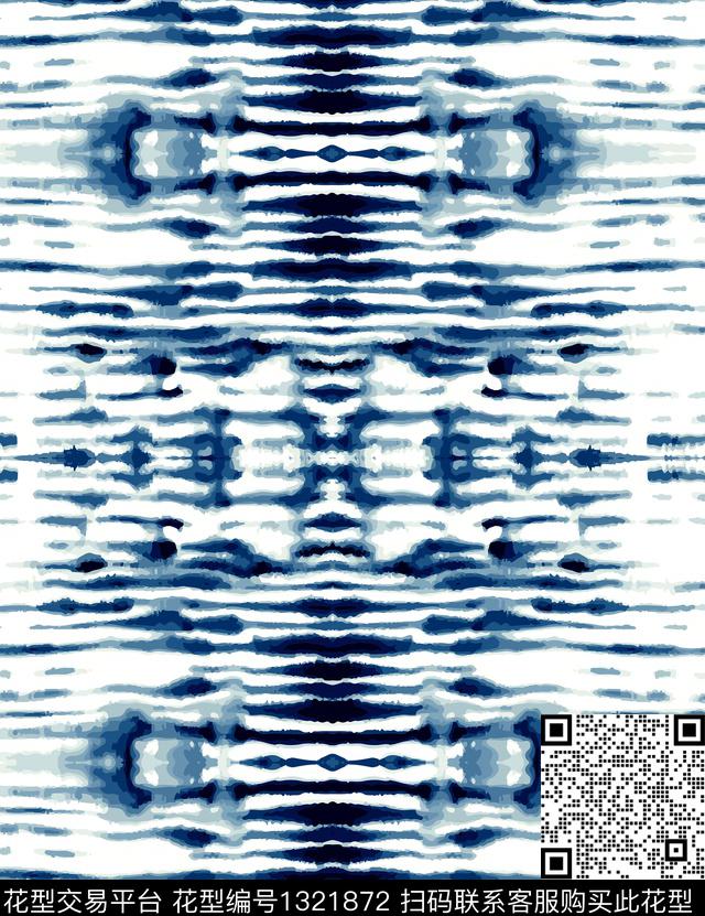 水彩女装定位花扎染华亿平台数码印花华亿平台下载（图片编号: 1321872） - 瓦栏（Walan）