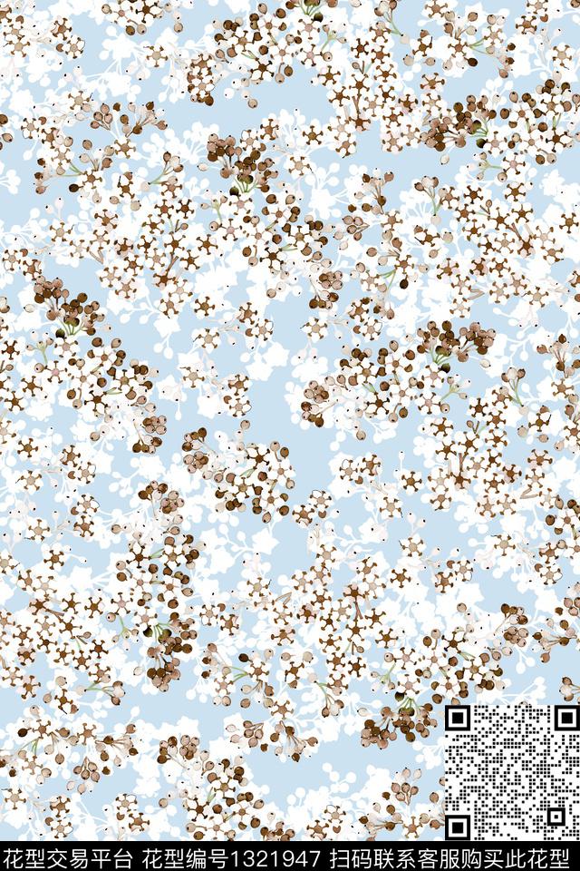 花卉大牌风小清新数码印花华亿平台下载（图片编号: 1321947） - 瓦栏（Walan）