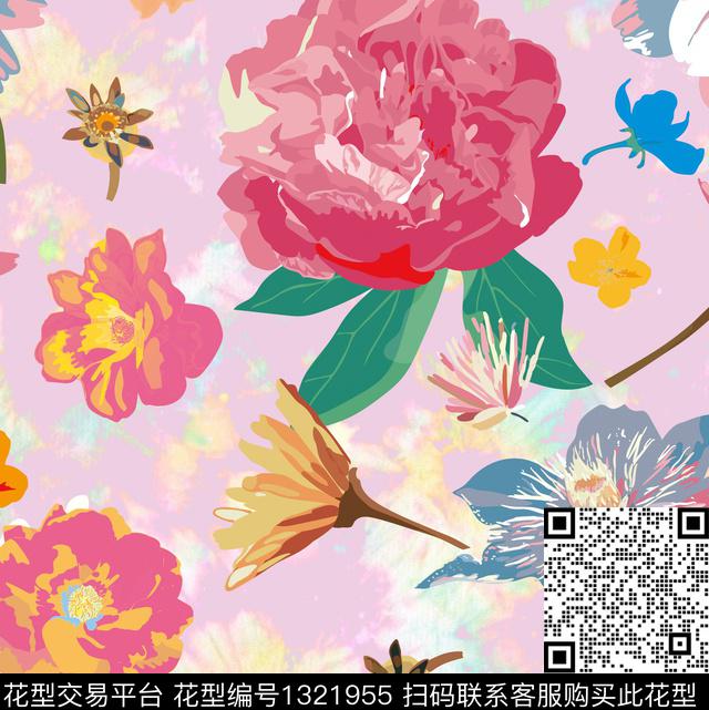 潮牌大牌风抽象数码印花华亿平台下载（图片编号: 1321955） - 瓦栏（Walan）