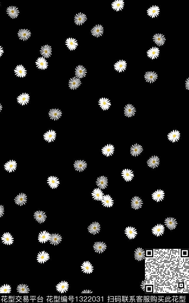 花卉小雏菊大牌风传统印花华亿平台下载（图片编号: 1322031） - 瓦栏（Walan）