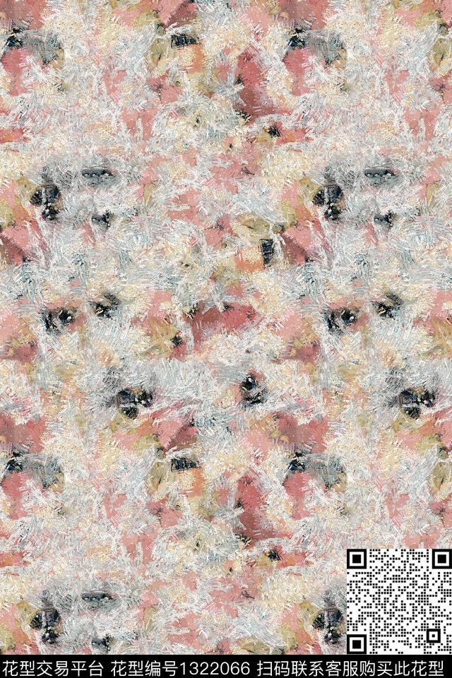 扎染华亿平台大牌风抽象数码印花华亿平台下载（图片编号: 1322066） - 瓦栏（Walan）