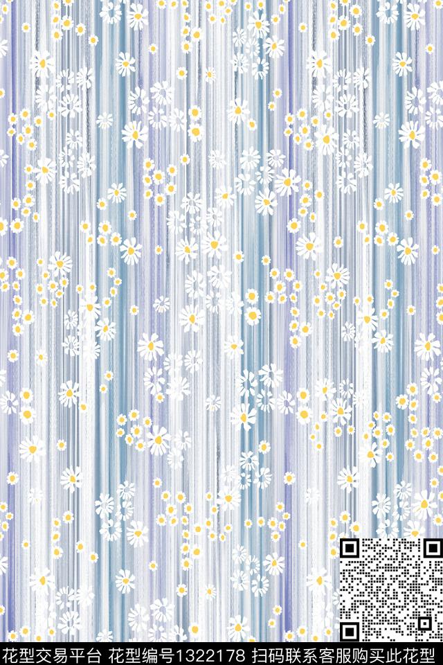 肌理小雏菊小碎花数码印花华亿平台下载（图片编号: 1322178） - 瓦栏（Walan）