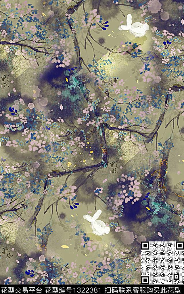 香云纱真丝印花复古女装中老年印花大牌女装印花数码印花华亿平台下载（图片编号: 1322381） - 瓦栏（Walan）