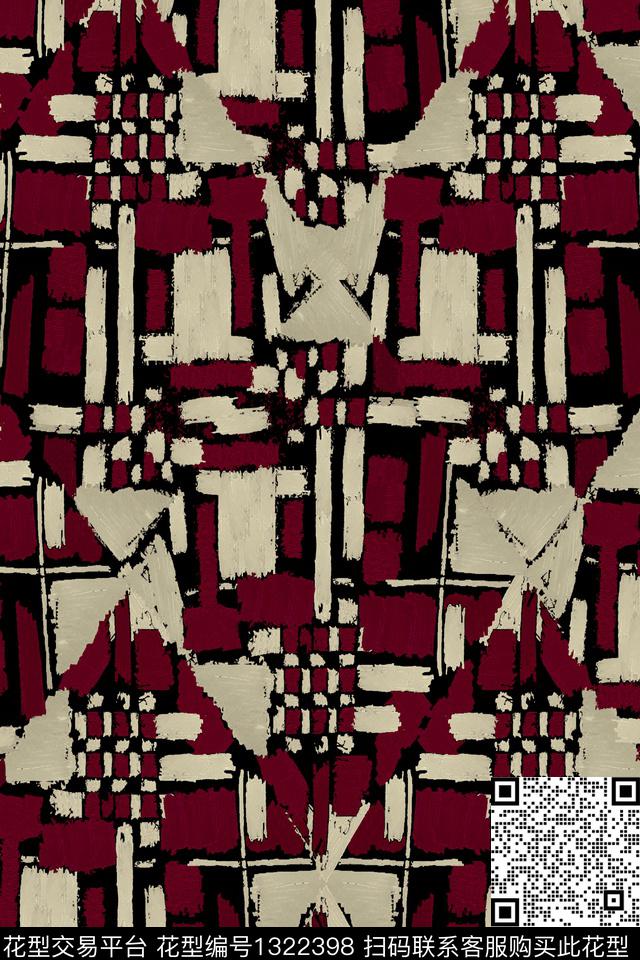肌理几何雪纺数码印花华亿平台下载（图片编号: 1322398） - 瓦栏（Walan）