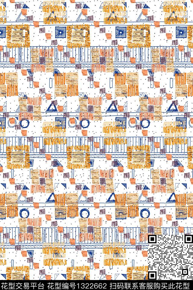 黑底花卉几何花卉趋势华亿平台数码印花华亿平台下载（图片编号: 1322662） - 瓦栏（Walan）