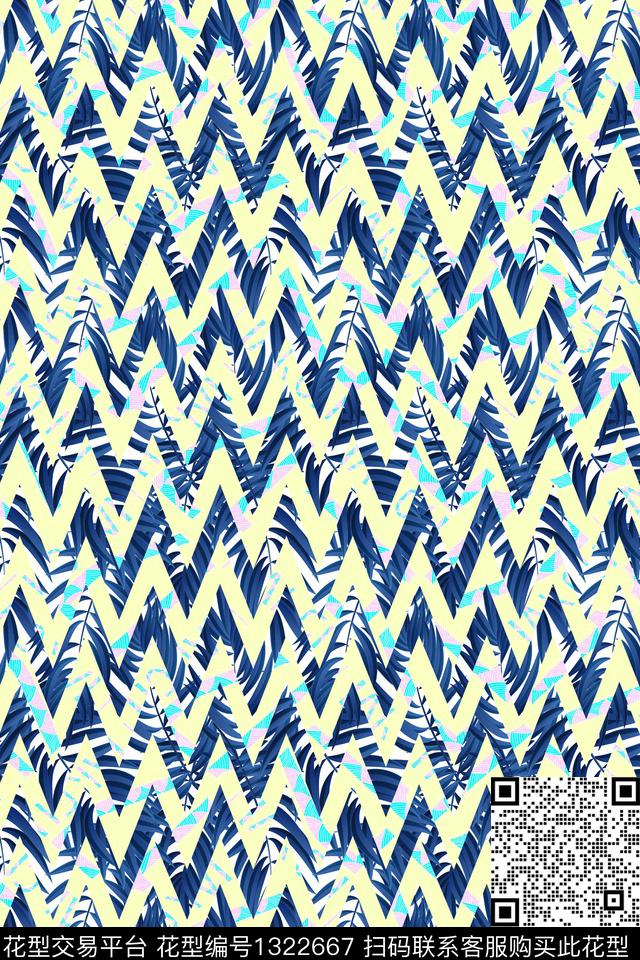几何花卉豹纹菱形数码印花华亿平台下载（图片编号: 1322667） - 瓦栏（Walan）