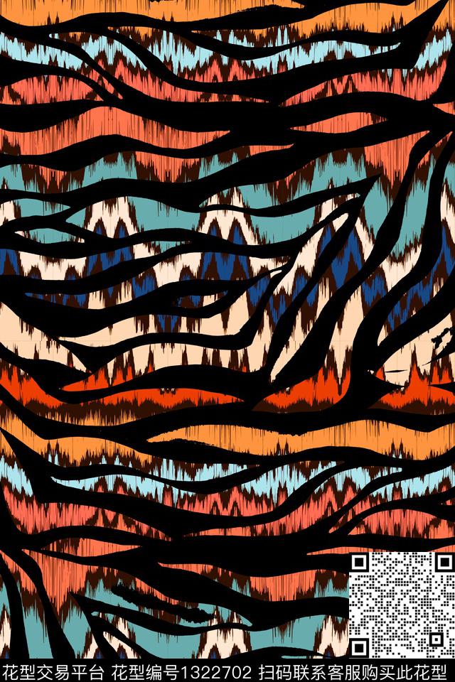 几何抽象泳装数码印花华亿平台下载（图片编号: 1322702） - 瓦栏（Walan）