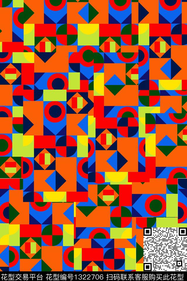 格子时尚几何传统印花华亿平台下载（图片编号: 1322706） - 瓦栏（Walan）