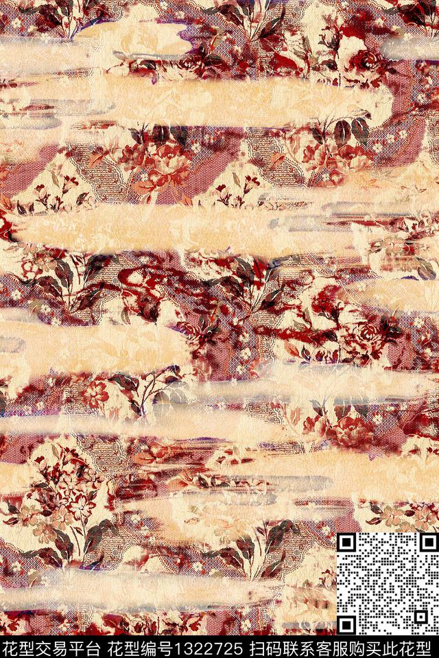 香云纱抽象中老年数码印花华亿平台下载（图片编号: 1322725） - 瓦栏（Walan）