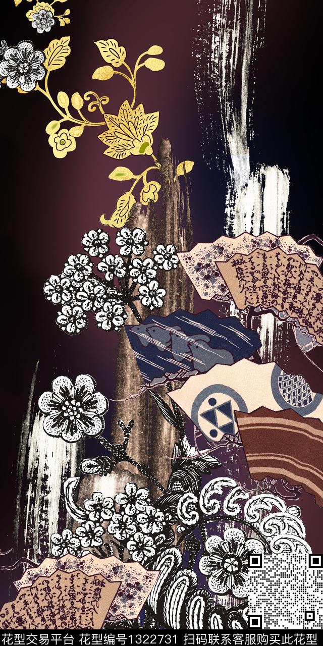 中国风定位花定位花民族风数码印花华亿平台下载（图片编号: 1322731） - 瓦栏（Walan）