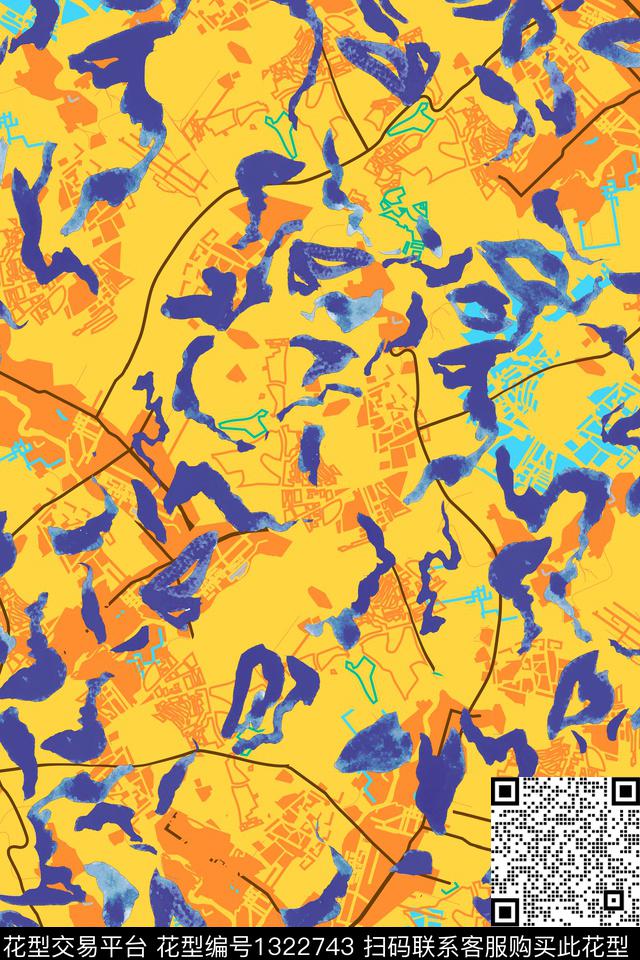线条几何抽象传统印花华亿平台下载（图片编号: 1322743） - 瓦栏（Walan）