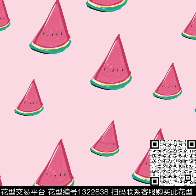 水果笔触涂鸦数码印花华亿平台下载（图片编号: 1322838） - 瓦栏（Walan）