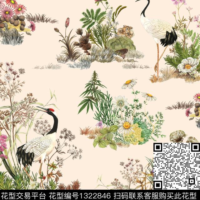 大牌风花鸟方巾方巾数码印花华亿平台下载（图片编号: 1322846） - 瓦栏（Walan）