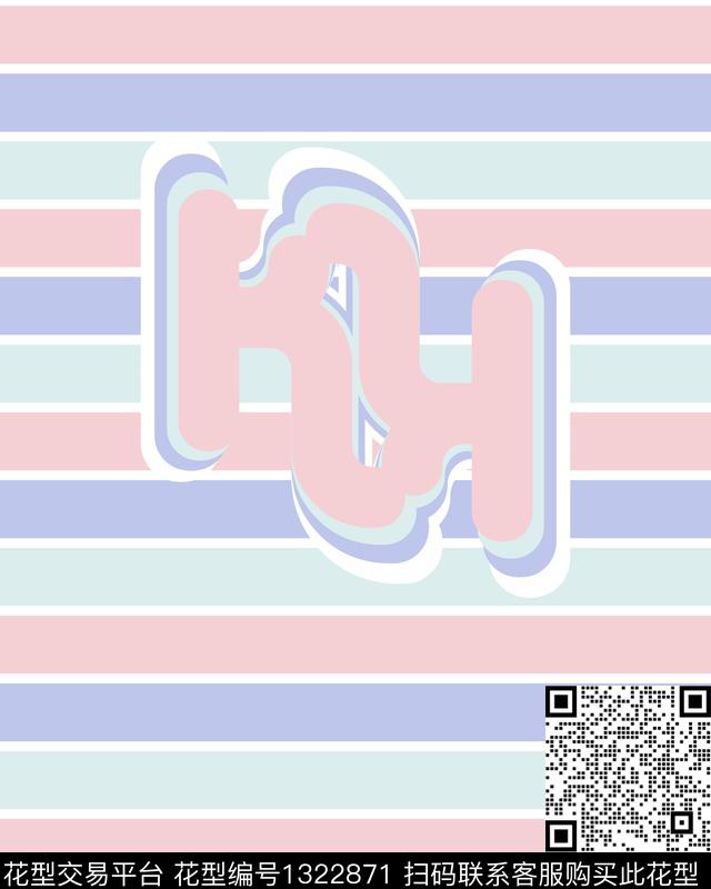 字母几何条纹传统印花华亿平台下载（图片编号: 1322871） - 瓦栏（Walan）