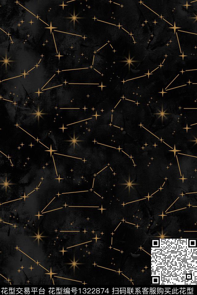 星星星空大牌风数码印花华亿平台下载（图片编号: 1322874） - 瓦栏（Walan）