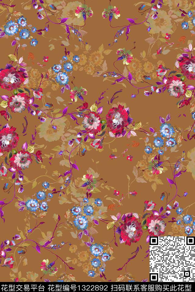 花卉花瓣大牌风数码印花华亿平台下载（图片编号: 1322892） - 瓦栏（Walan）