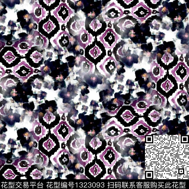 女装定位花肌理几何数码印花华亿平台下载（图片编号: 1323093） - 瓦栏（Walan）