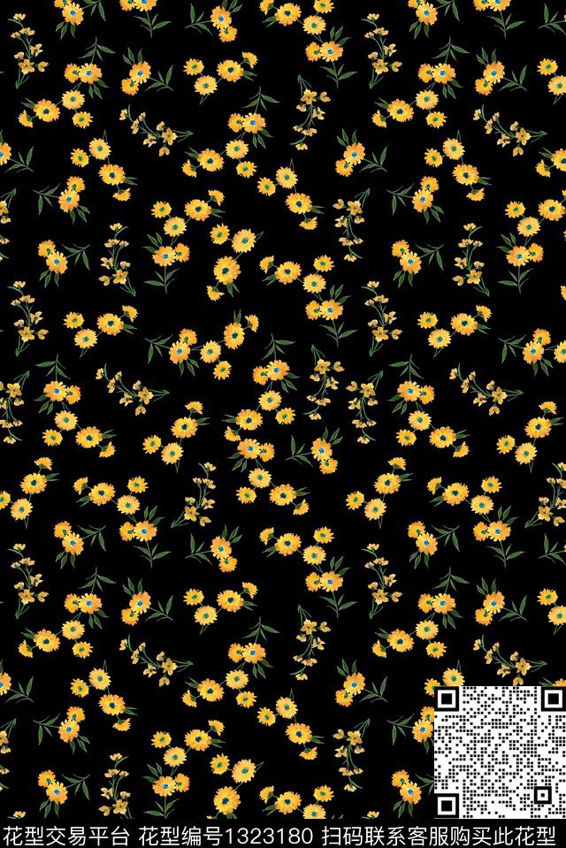 花卉小雏菊大牌风数码印花华亿平台下载（图片编号: 1323180） - 瓦栏（Walan）