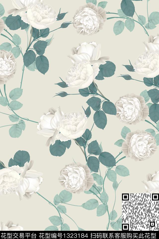 花卉花瓣大牌风数码印花华亿平台下载（图片编号: 1323184） - 瓦栏（Walan）