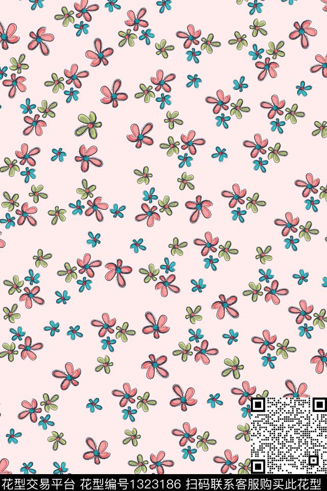 花卉大牌风小碎花数码印花华亿平台下载（图片编号: 1323186） - 瓦栏（Walan）