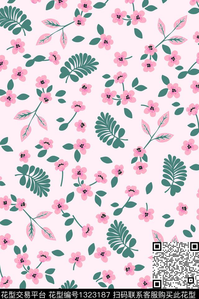 花卉大牌风小碎花数码印花华亿平台下载（图片编号: 1323187） - 瓦栏（Walan）