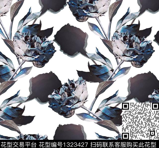 花卉干花阴影花数码印花华亿平台下载（图片编号: 1323427） - 瓦栏（Walan）