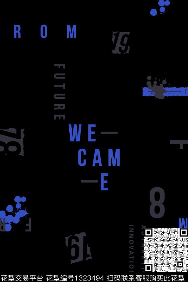 字母男装大牌风传统印花华亿平台下载（图片编号: 1323494） - 瓦栏（Walan）