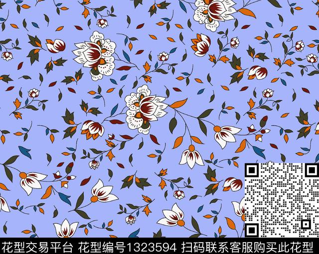 小碎花系列雪纺系列少女衣裙系列传统印花华亿平台下载（图片编号: 1323594） - 瓦栏（Walan）