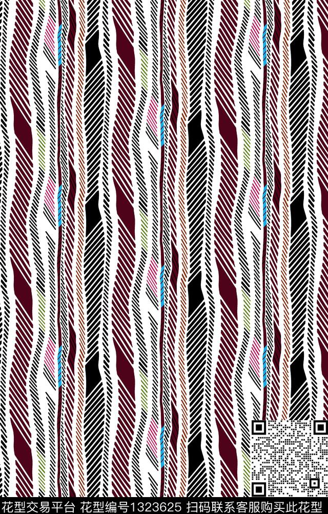 格子几何花卉传统印花华亿平台下载（图片编号: 1323625） - 瓦栏（Walan）