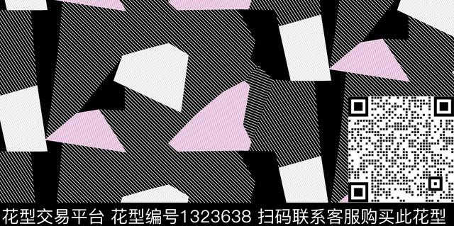 格子几何花卉传统印花华亿平台下载（图片编号: 1323638） - 瓦栏（Walan）