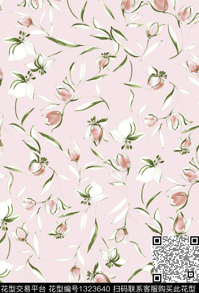 花卉小碎花传统印花华亿平台下载（图片编号: 1323640） - 瓦栏（Walan）