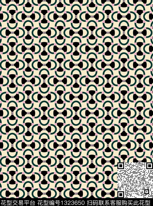 格子几何花卉传统印花华亿平台下载（图片编号: 1323650） - 瓦栏（Walan）