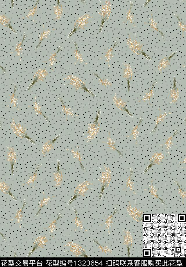 花卉小碎花传统印花华亿平台下载（图片编号: 1323654） - 瓦栏（Walan）