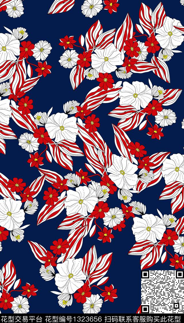 花卉小碎花传统印花华亿平台下载（图片编号: 1323656） - 瓦栏（Walan）
