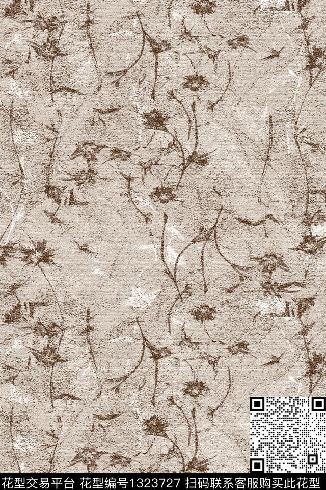 肌理花卉大牌风数码印花华亿平台下载（图片编号: 1323727） - 瓦栏（Walan）