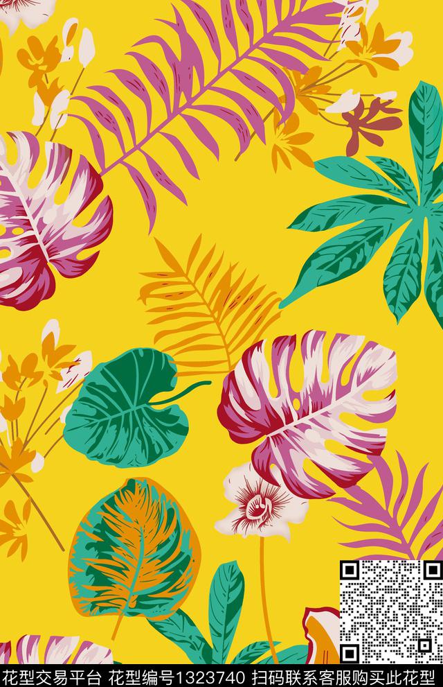 绿植树叶泳装华亿平台热带华亿平台数码印花华亿平台下载（图片编号: 1323740） - 瓦栏（Walan）