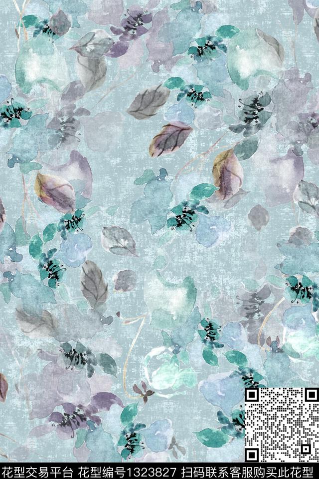 清爽底花卉花卉休闲数码印花华亿平台下载（图片编号: 1323827） - 瓦栏（Walan）