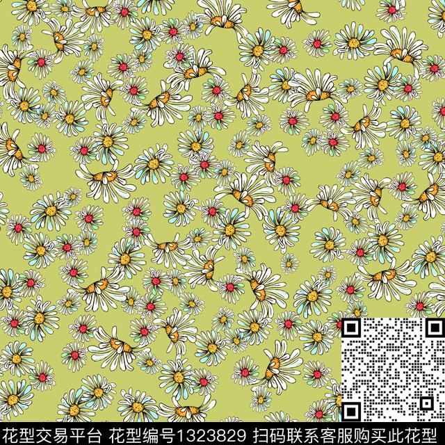 清爽底花卉花卉休闲数码印花华亿平台下载（图片编号: 1323829） - 瓦栏（Walan）